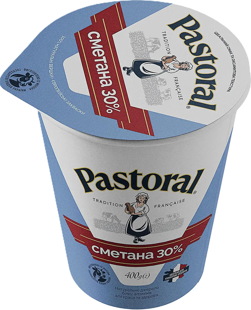 Сметана 30% жиру ТМ «Pastoral» 400 g (г)